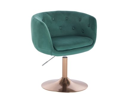 Židle MONTANA VELUR na zlatém talíři - zelená