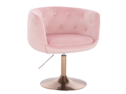Židle MONTANA VELUR na zlatém talíři - světle růžová