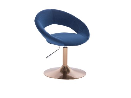 Židle NAPOLI VELUR na zlatém talíři - modrá