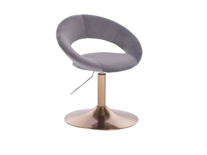 Židle NAPOLI VELUR na zlatém talíři - tmavě šedá