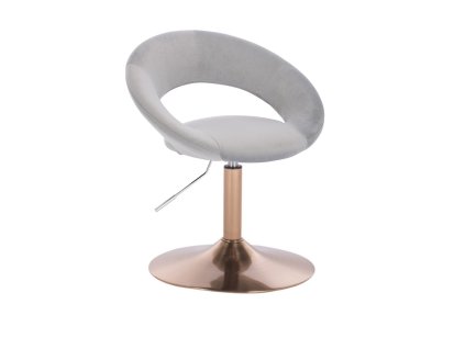 Židle NAPOLI VELUR na zlatém talíři - světle šedá