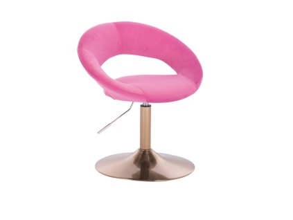 Židle NAPOLI VELUR na zlatém talíři - růžová