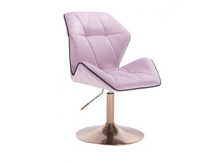Židle MILANO MAX VELUR na zlatém talíři - levandule