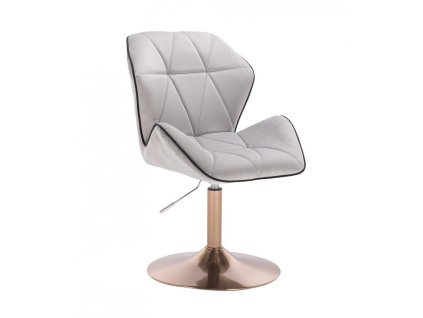 Židle  MILANO MAX VELUR na zlatém talíři - světle šedá