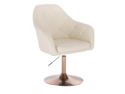 Křeslo ANDORA na zlatém talíři - krémové
