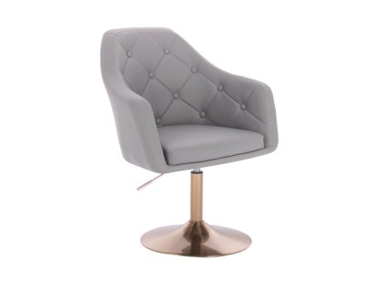 Křeslo ANDORA na zlatém talíři - šedé