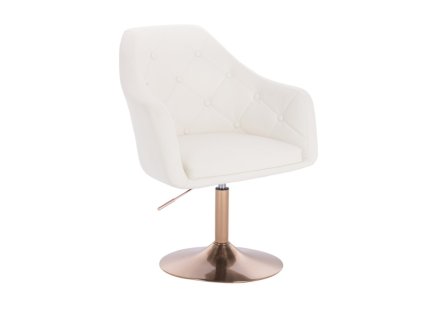 Křeslo ANDORA na zlatém talíři - bílé