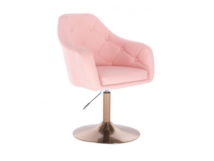 Křeslo ANDORA na zlatém talíři - světle růžové