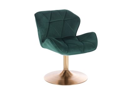 Židle MILANO VELUR na zlatém talíři - zelená