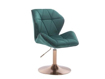 Židle MILANO MAX VELUR na zlatém talíři - zelená