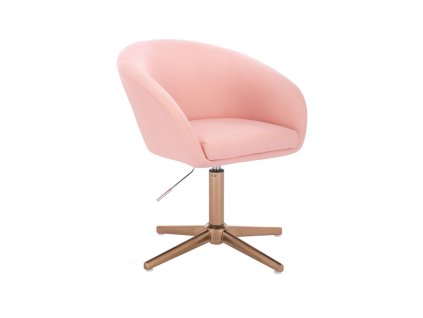 Židle VENICE na zlatém kříži -světle  růžová