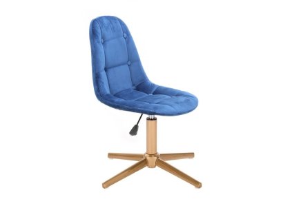 Židle SAMSON VELUR na zlatém kříži - modrá