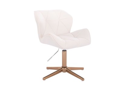 Židle MILANO VELUR na zlatém kříži - bílá