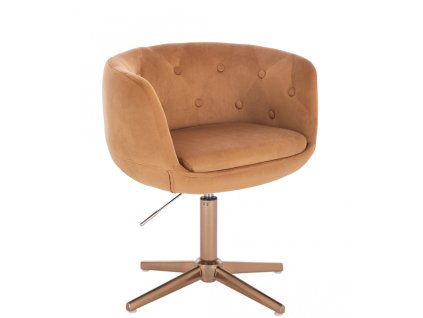 Židle MONTANA VELUR na zlatém kříži - medová