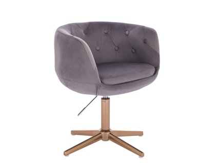 Židle MONTANA VELUR na zlatém kříži - šedá