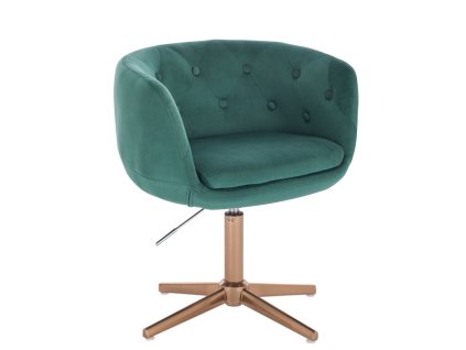 Židle MONTANA VELUR na zlatém kříži - zelená