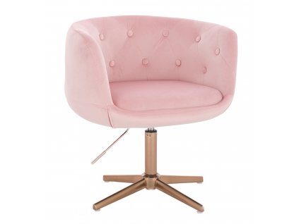 Židle MONTANA VELUR na zlatém kříži - světle růžová