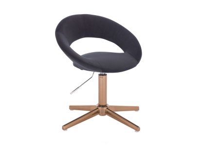 Židle NAPOLI VELUR na zlatém kříži - černá