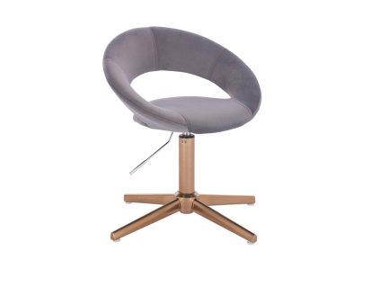 Židle NAPOLI VELUR na zlatém kříži - tmavě šedá