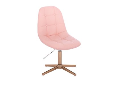 Kosmetická židle SAMSON na zlatém kříži - růžová