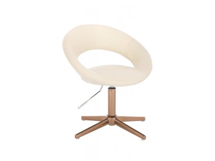 Židle NAPOLI na zlatém kříži - krémová