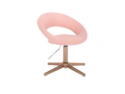 Židle NAPOLI na zlatém kříži - světle růžová