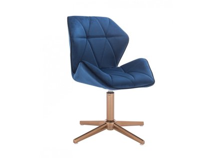 Židle MILANO MAX VELUR na zlatém kříži - modrá