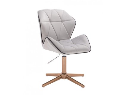 Židle MILANO MAX VELUR na zlatém kříži - světle šedá