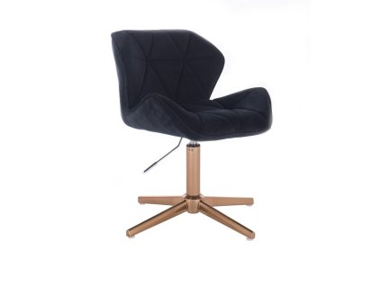 Židle MILANO VELUR na zlatém kříži - černá