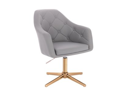 Křeslo ANDORA na zlatém kříži - šedé