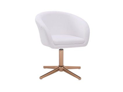 Židle VENICE na zlatém kříži  - bílá