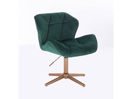 Židle MILANO VELUR na zlatém kříži - zelená