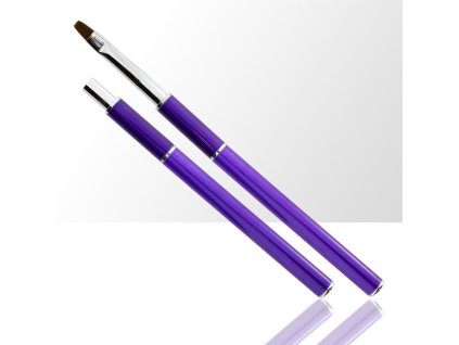 Štětec na modeláž gelových nehtů č. 4 modrý hladký