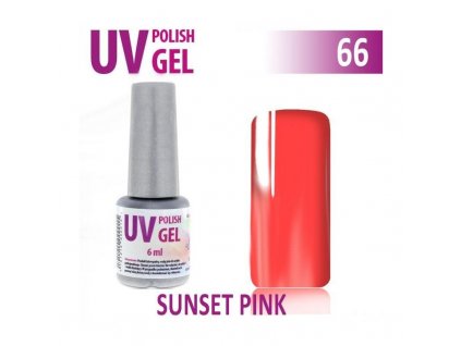 66.UV gel lak na nehty hybridní SUNSET PINK 6 ml