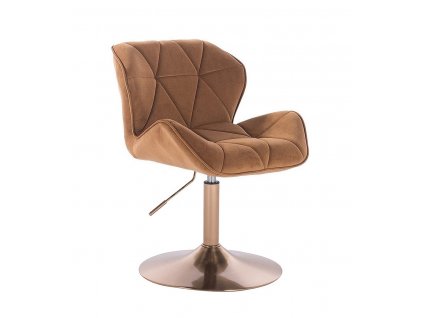 Židle MILANO VELUR na zlatém talíři - medová