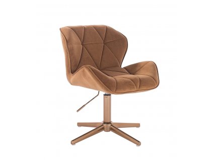 Židle MILANO VELUR na zlatém kříži - medová