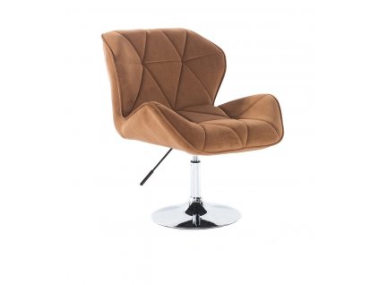 Židle MILANO VELUR na stříbrném talíři - medová