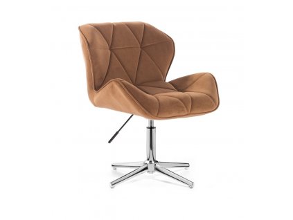 Židle MILANO VELUR na stříbrném kříži - medová