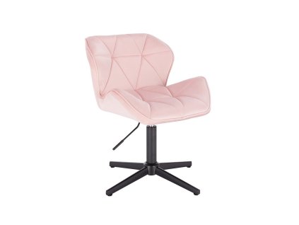 Židle MILANO VELUR na černém kříži - světle růžová