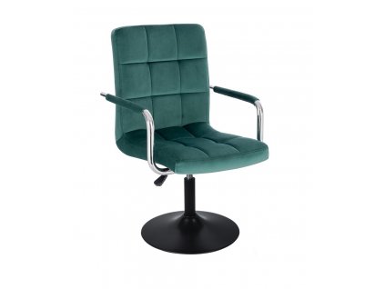 Židle VERONA VELUR na černém talíři - zelená