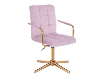 Židle VERONA GOLD VELUR na zlatém kříži - levandule