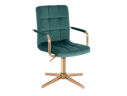 Židle VERONA GOLD VELUR na zlatém kříži - zelená