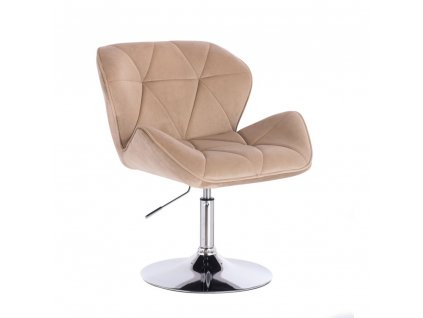Židle MILANO VELUR na stříbrném talíři - latte