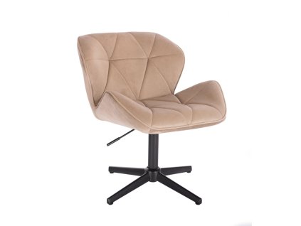 Židle MILANO VELUR na černém kříži - latte