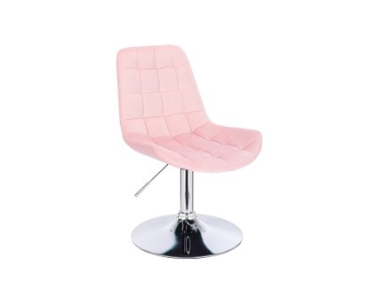Židle PARIS VELUR na stříbrném talíři - světle růžová