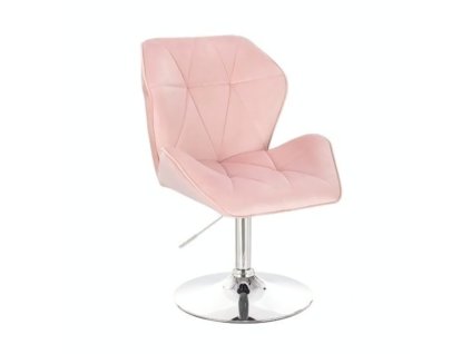 Židle MILANO MAX VELUR na stříbrném talíři - světle růžová