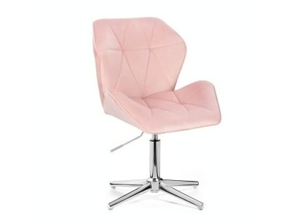 Židle MILANO MAX VELUR na stříbrném kříži - světle růžová
