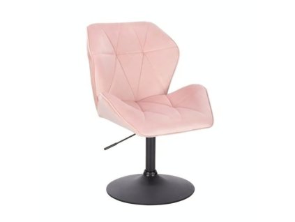 Židle MILANO MAX VELUR na černém talíři - světle růžová