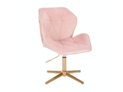 Židle MILANO MAX VELUR na zlatém kříži - světle růžová
