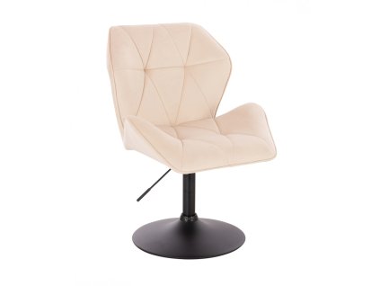 Židle MILANO MAX VELUR na černém talíři - krémová